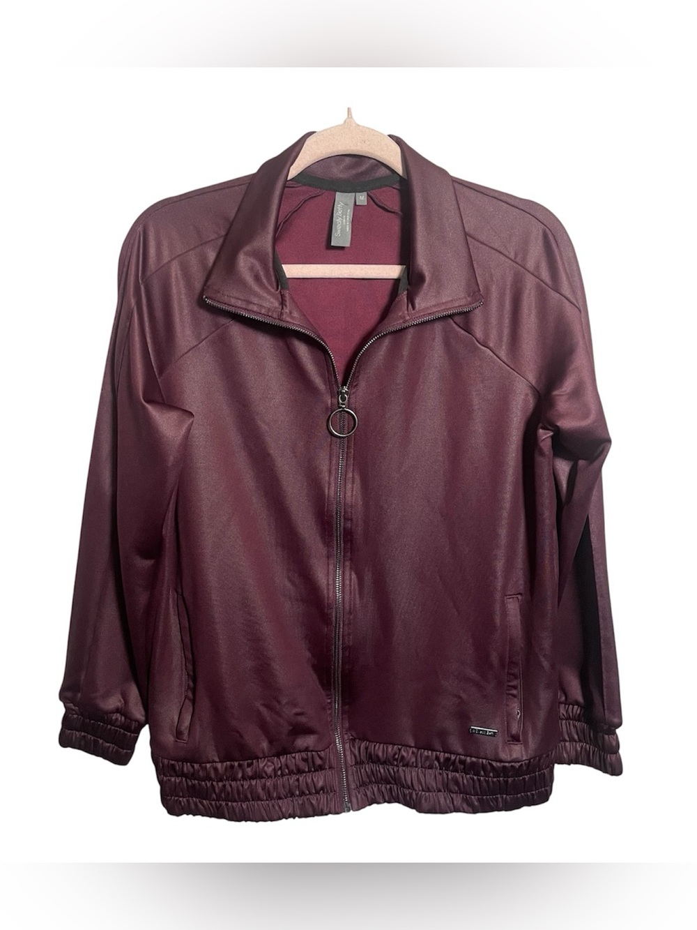 Sweaty Betty Laverne Track Jacket Burgundy Purple Shimmer Full Zip